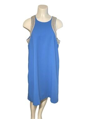 Lilly Pulitzer Amayah Soft Shift Blue Sleeveless Dress with Lace Trim sz 8